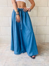 Blue Boho Denim Skirt