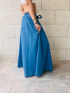 Blue Boho Denim Skirt