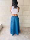 Blue Boho Denim Skirt