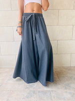 Grey Boho Denim Skirt