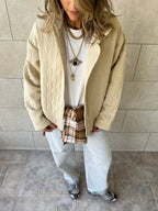 Beige Quilted Everyday Jacket