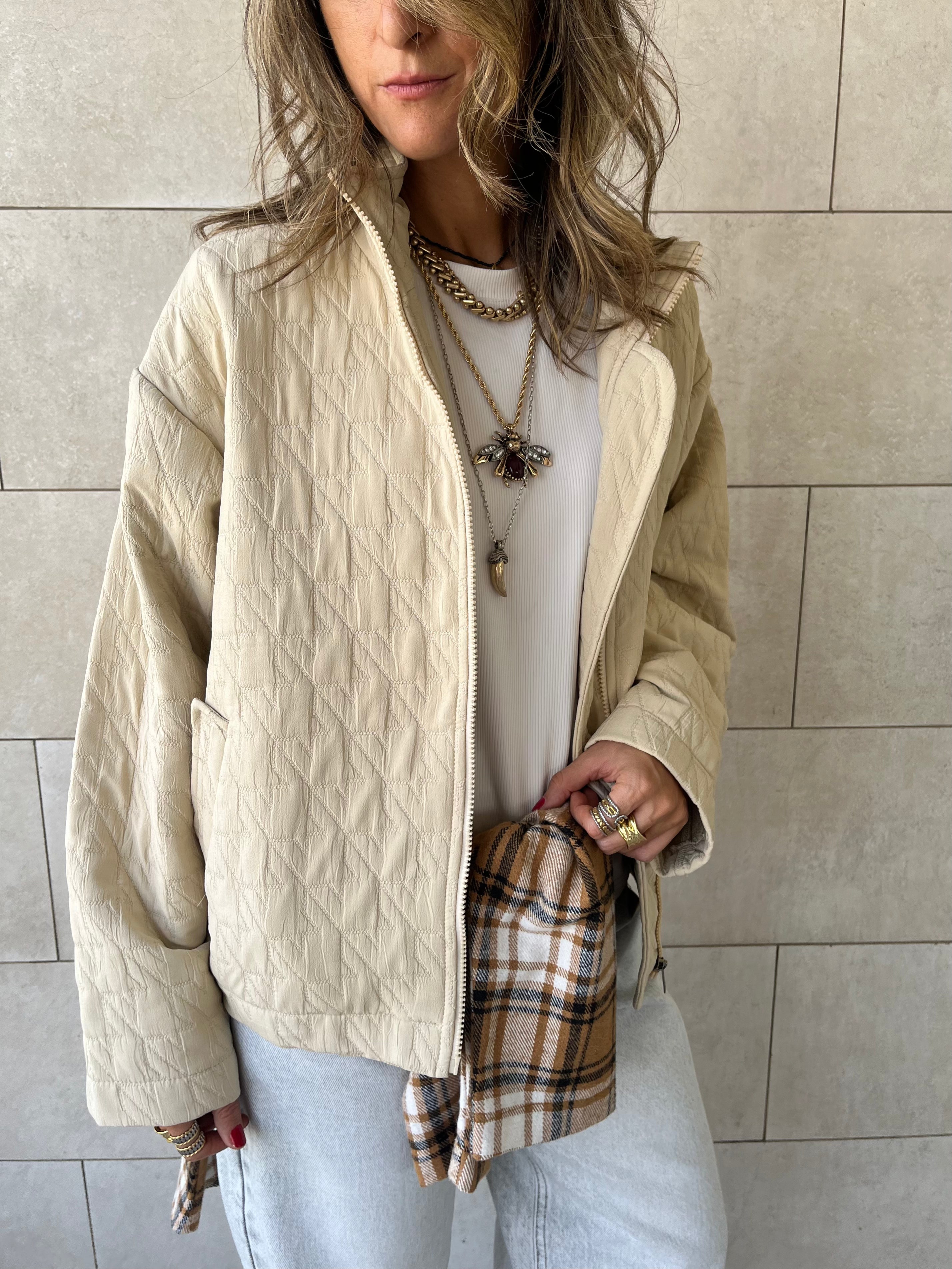 Beige Quilted Everyday Jacket