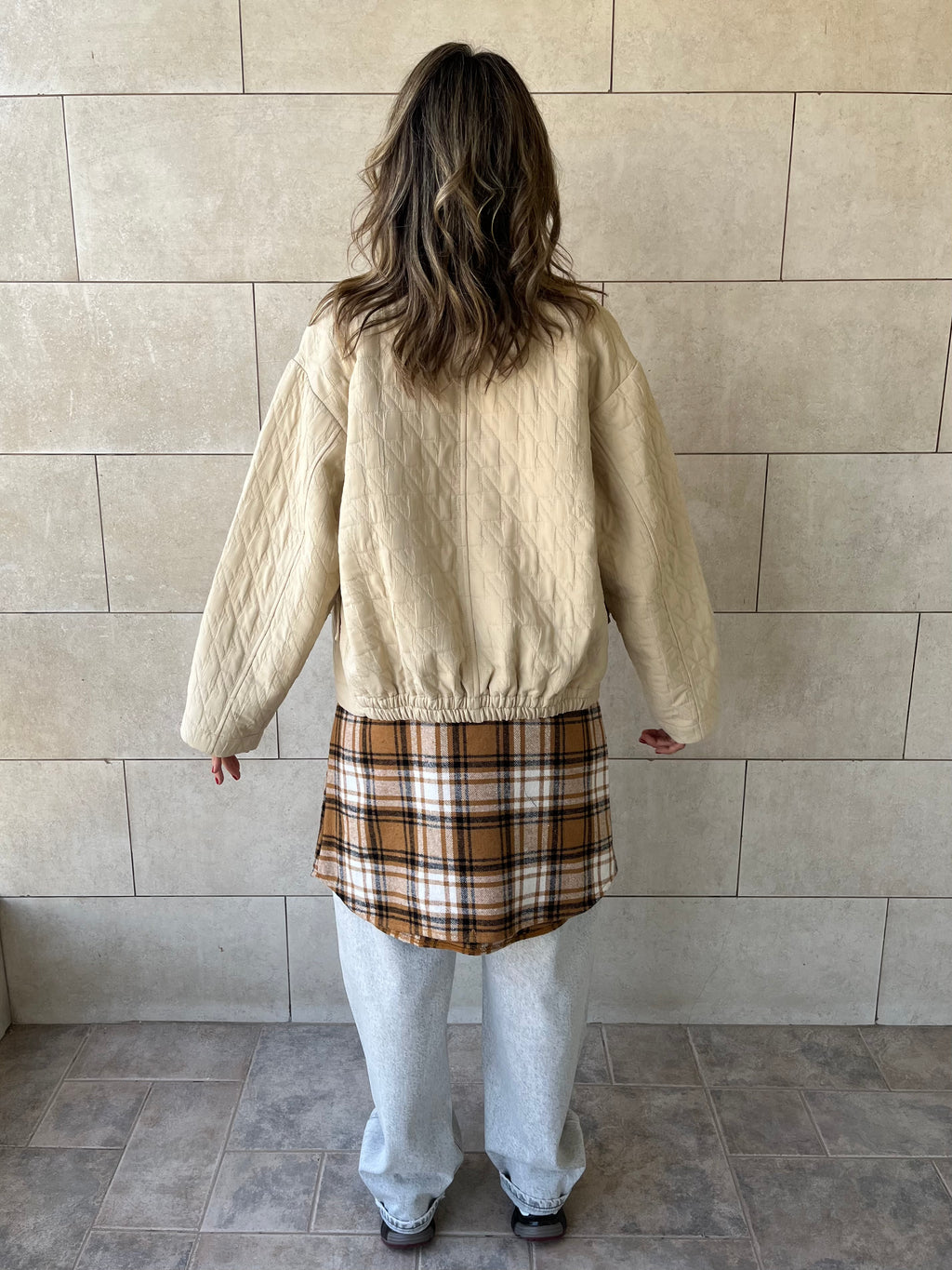 Beige Quilted Everyday Jacket