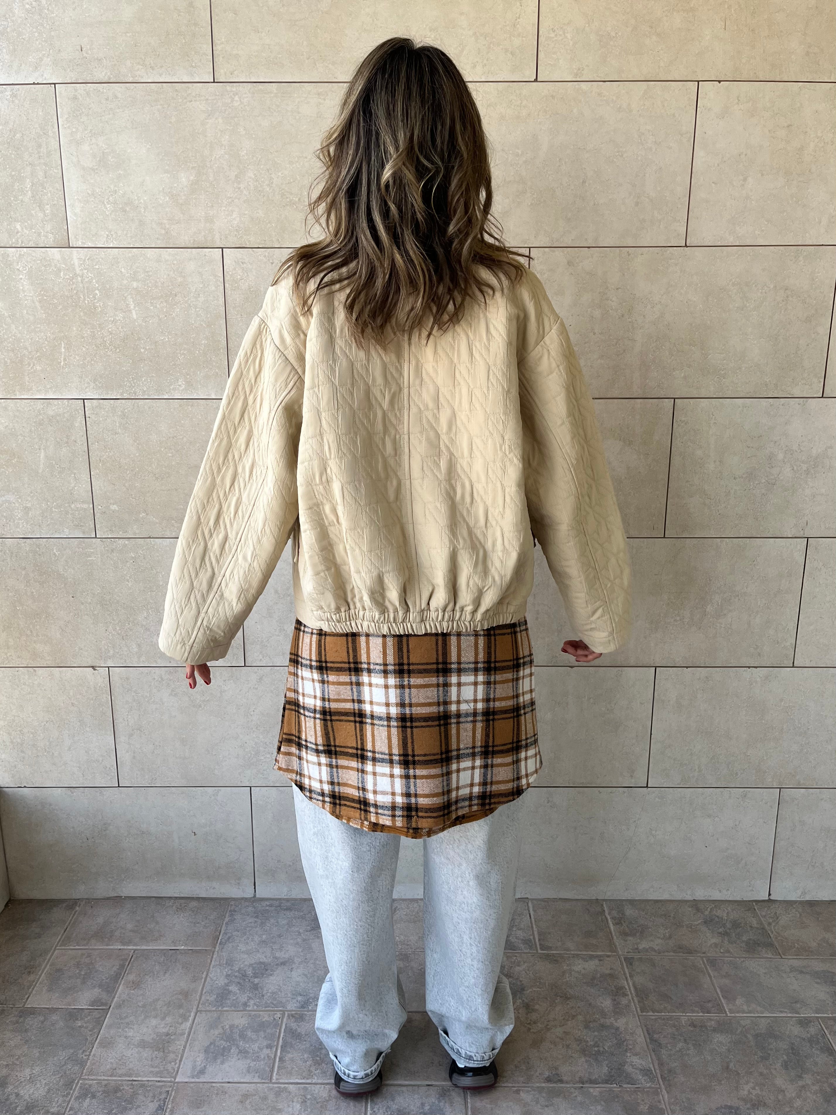 Beige Quilted Everyday Jacket