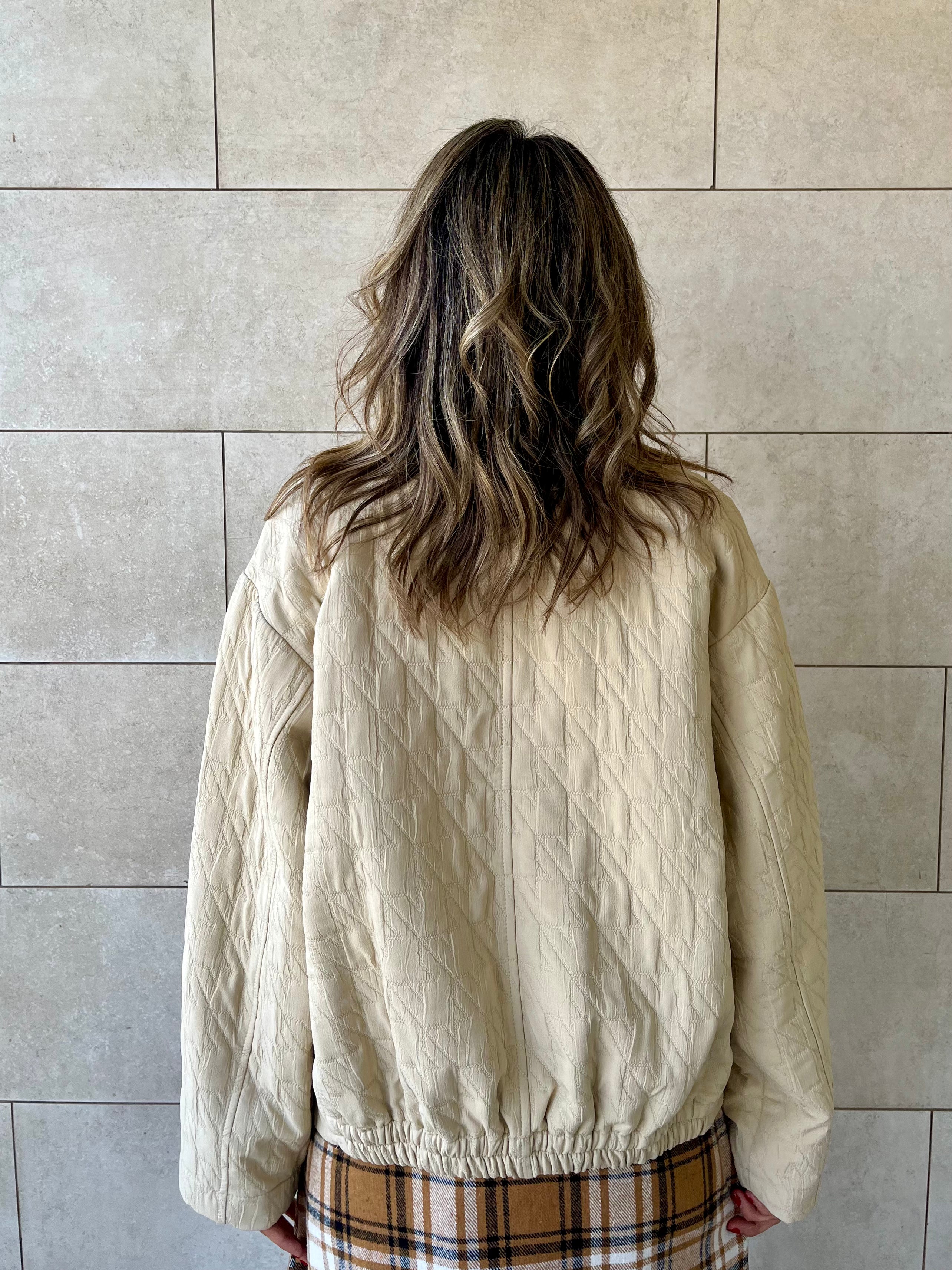 Beige Quilted Everyday Jacket