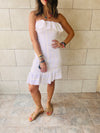 Beige Here For A Good Time Embroidered Mini Dress