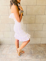 Beige Here For A Good Time Embroidered Mini Dress
