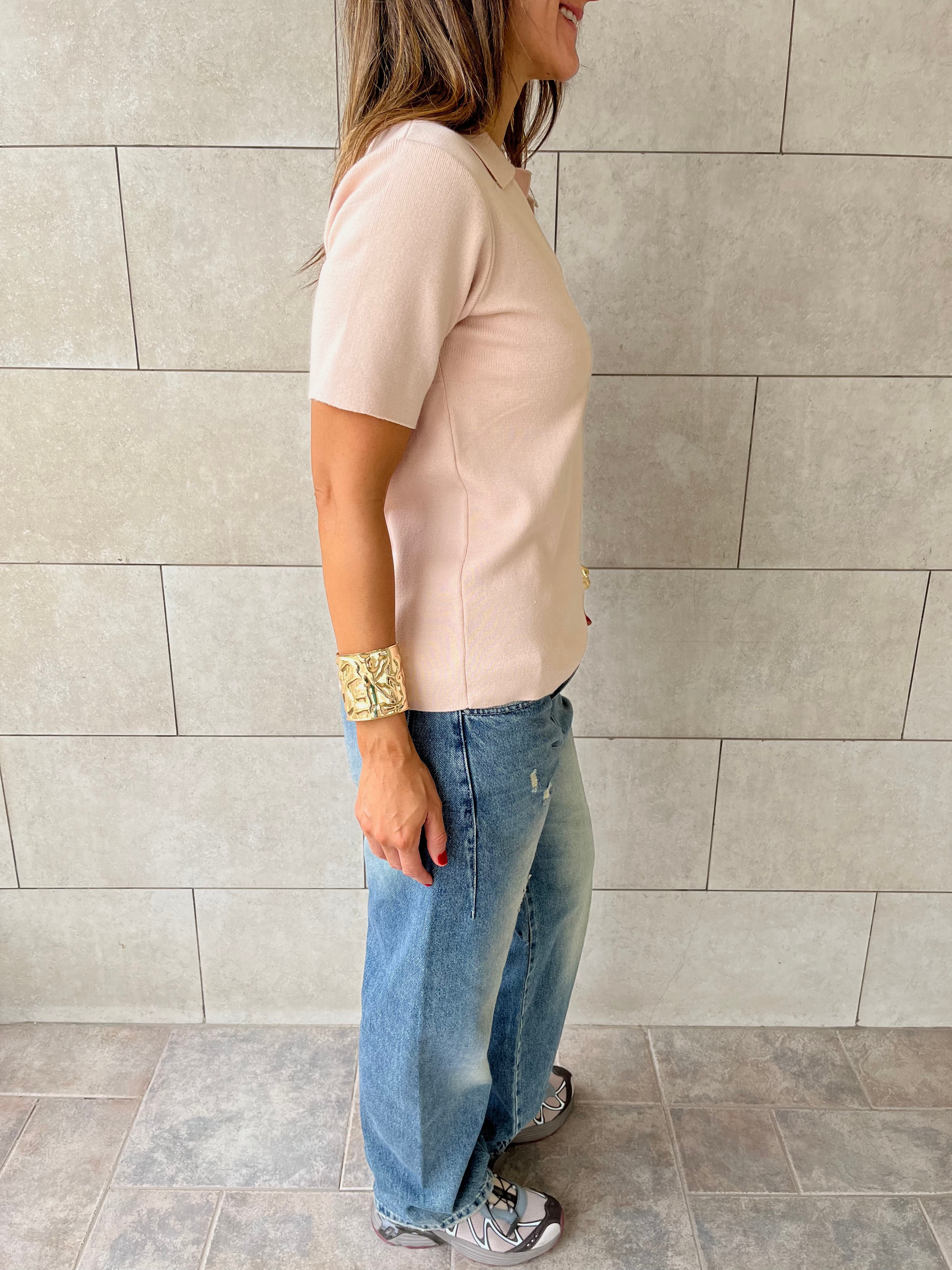 Beige Signature Must Have Collard Knit Polo