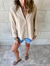 Beige Basic V Essential Shirt