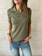 Olive Signature Must Have Collard Knit Polo