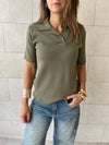 Olive Signature Must Have Collard Knit Polo