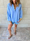 Baby Blue Basic V Essential Shirt