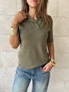 Olive Signature Must Have Collard Knit Polo