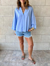 Baby Blue Basic V Essential Shirt
