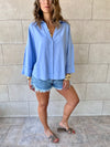 Baby Blue Basic V Essential Shirt