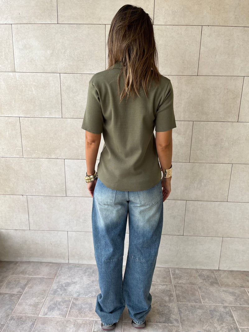 Olive Signature Must Have Collard Knit Polo