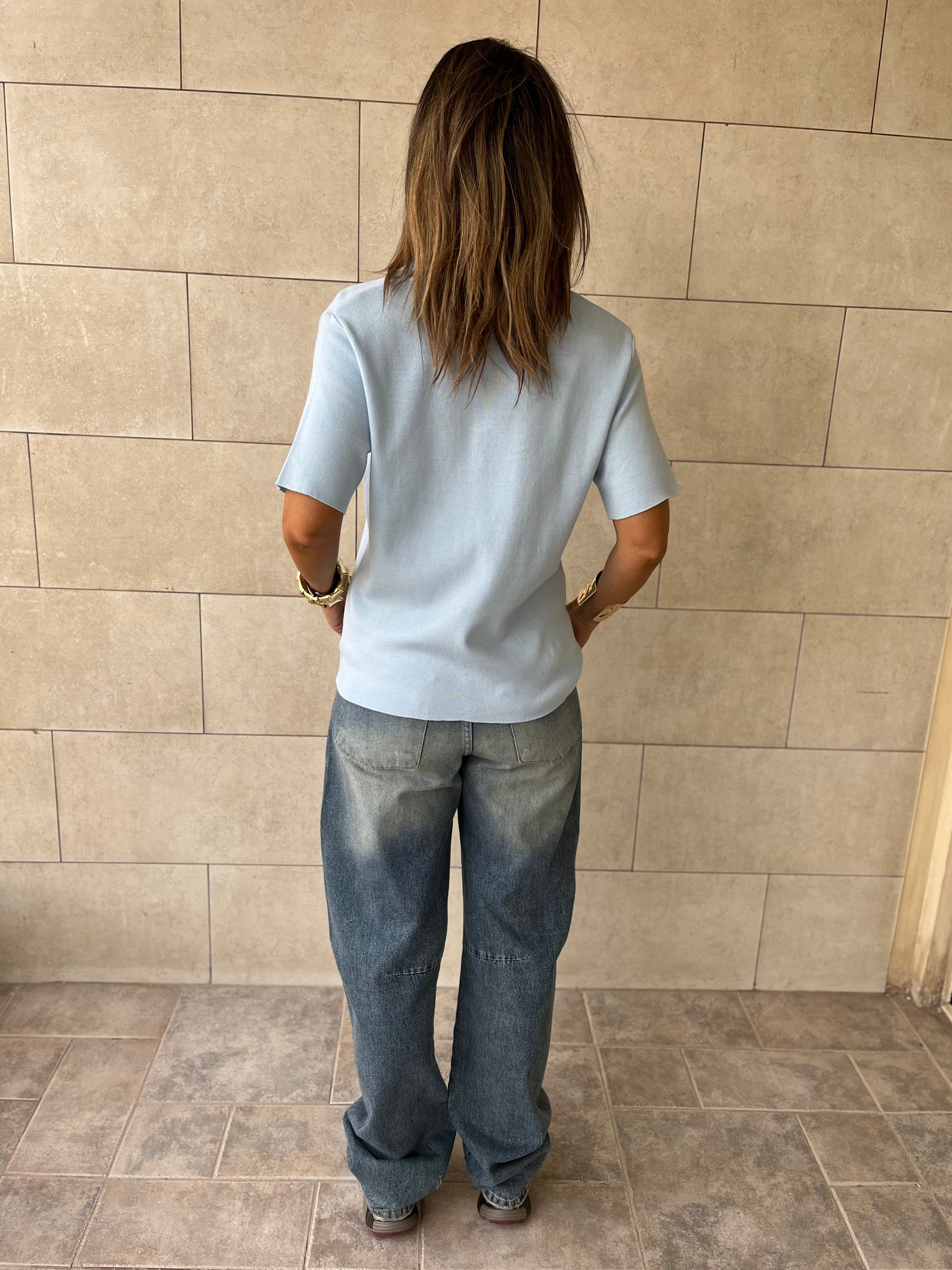 Baby Blue Signature Must Have Collard Knit Polo