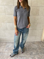 Grey Signature Must Have Collard Knit Polo