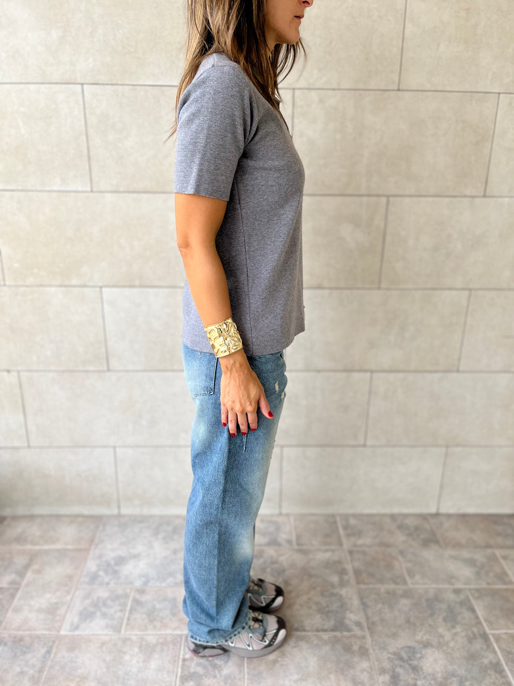 Grey Signature Must Have Collard Knit Polo