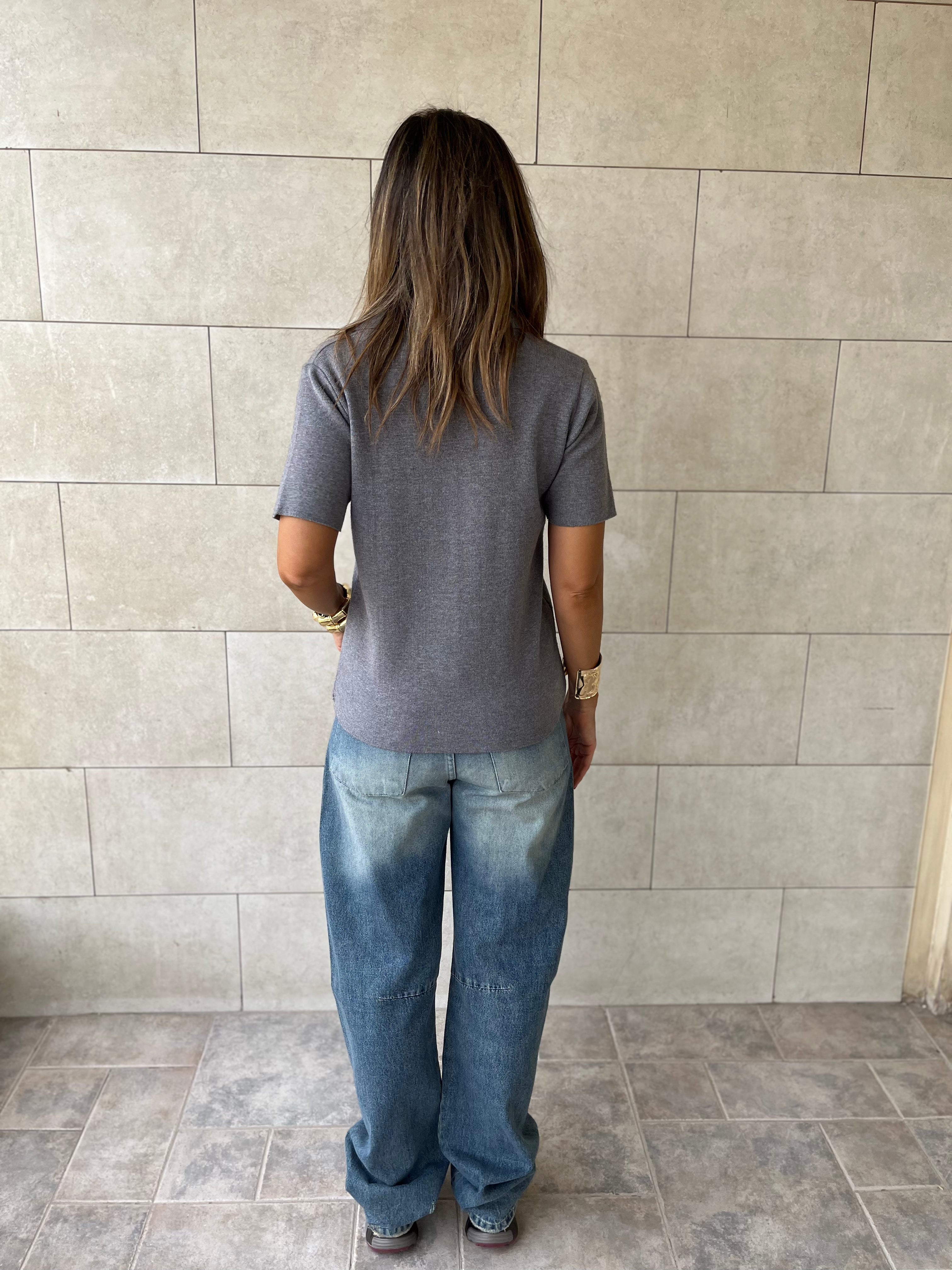 Grey Signature Must Have Collard Knit Polo