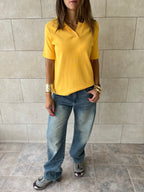 Yellow Signature Must Have Collard Knit Polo