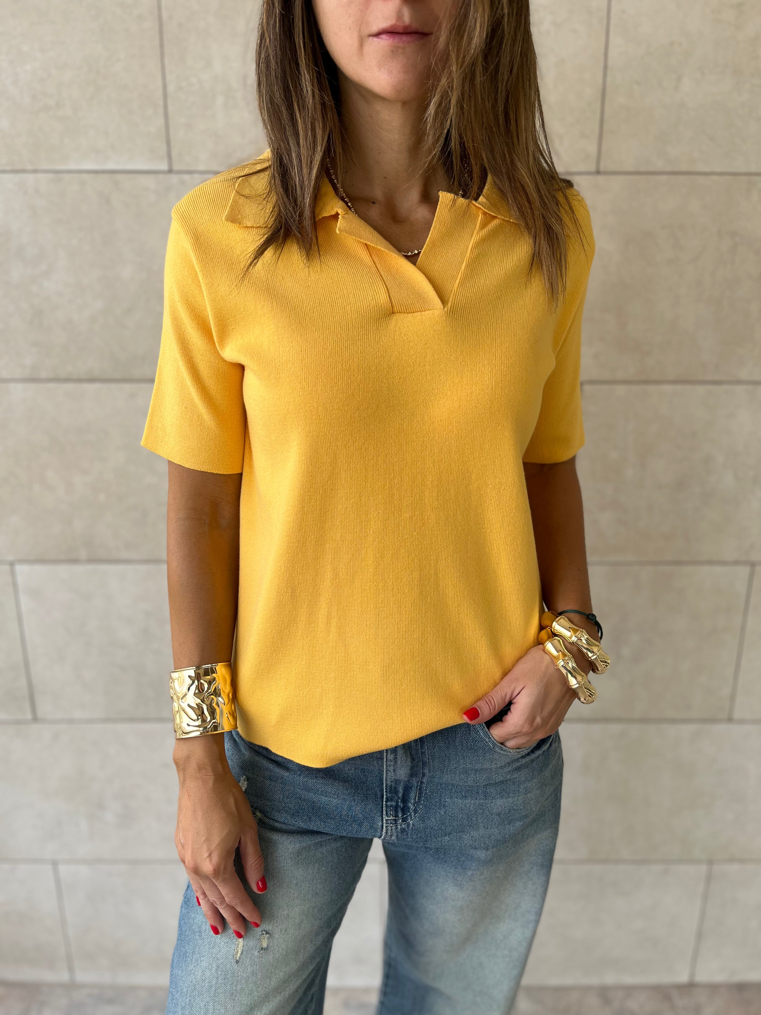 Yellow Signature Must Have Collard Knit Polo