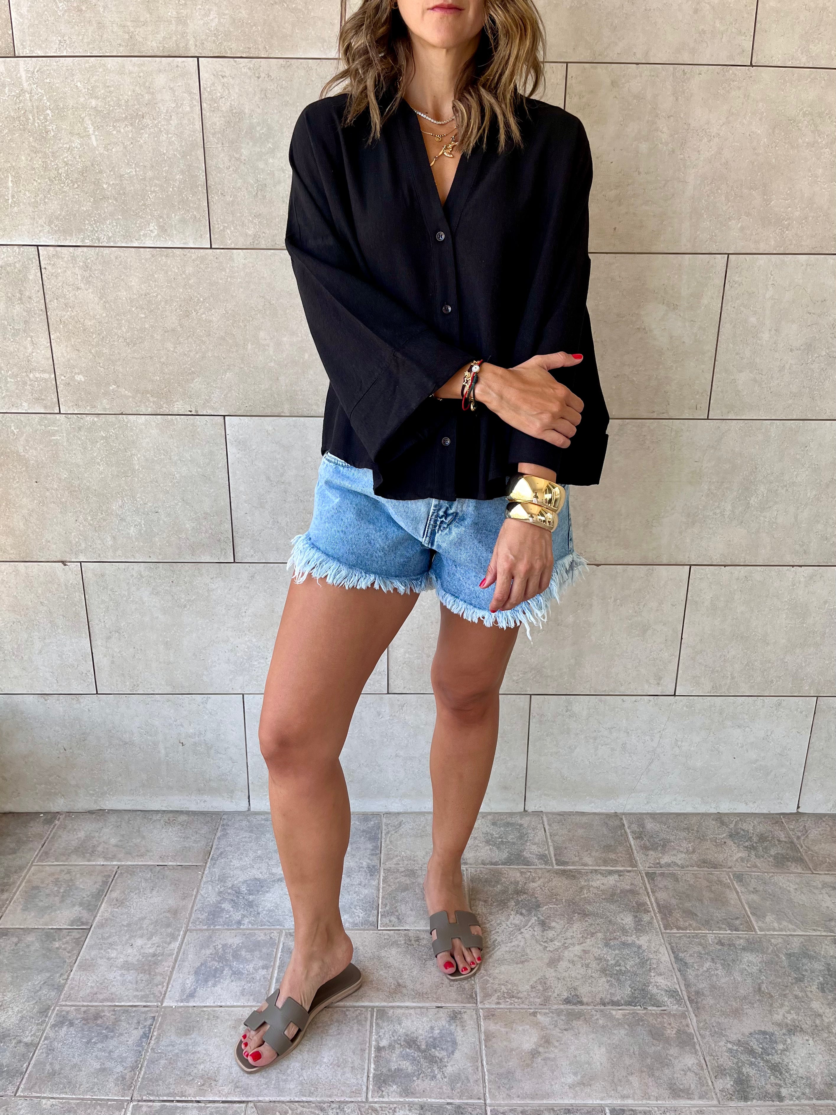 Black Basic V Essential Shirt