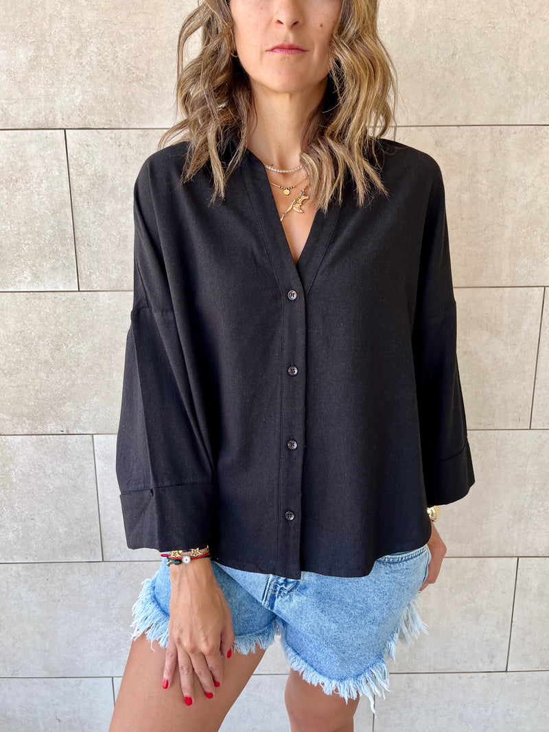 Black Basic V Essential Shirt