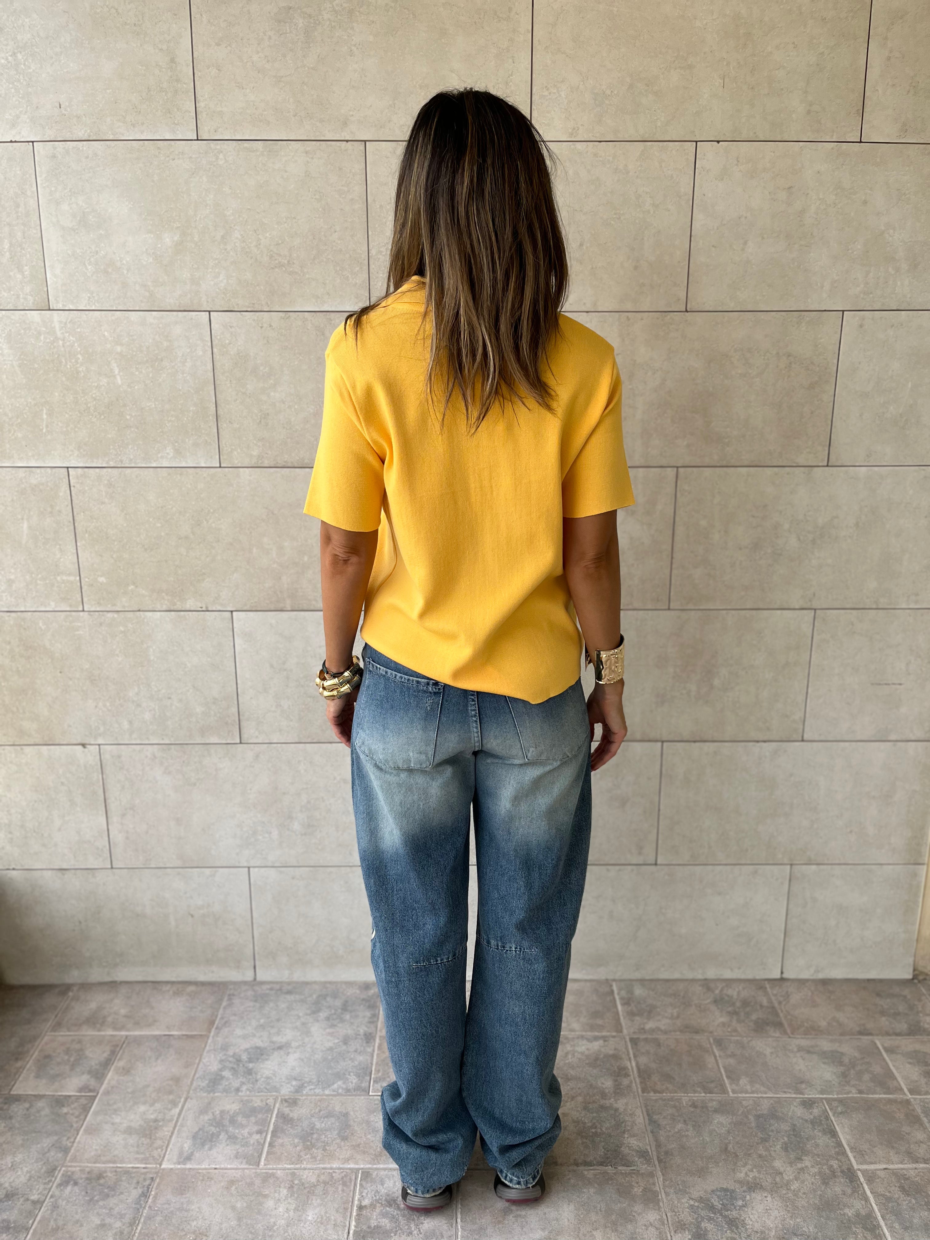 Yellow Signature Must Have Collard Knit Polo