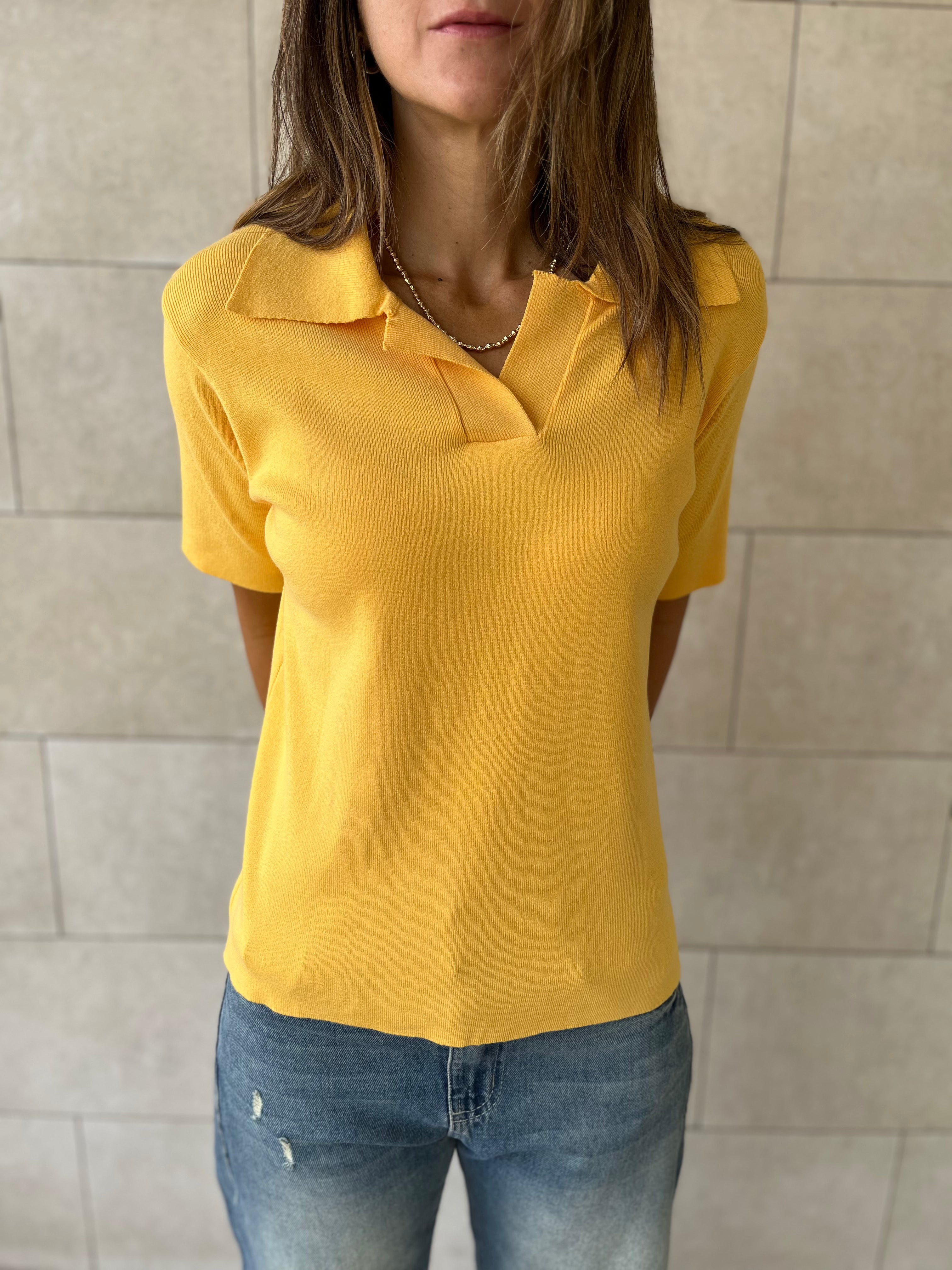 Yellow Signature Must Have Collard Knit Polo