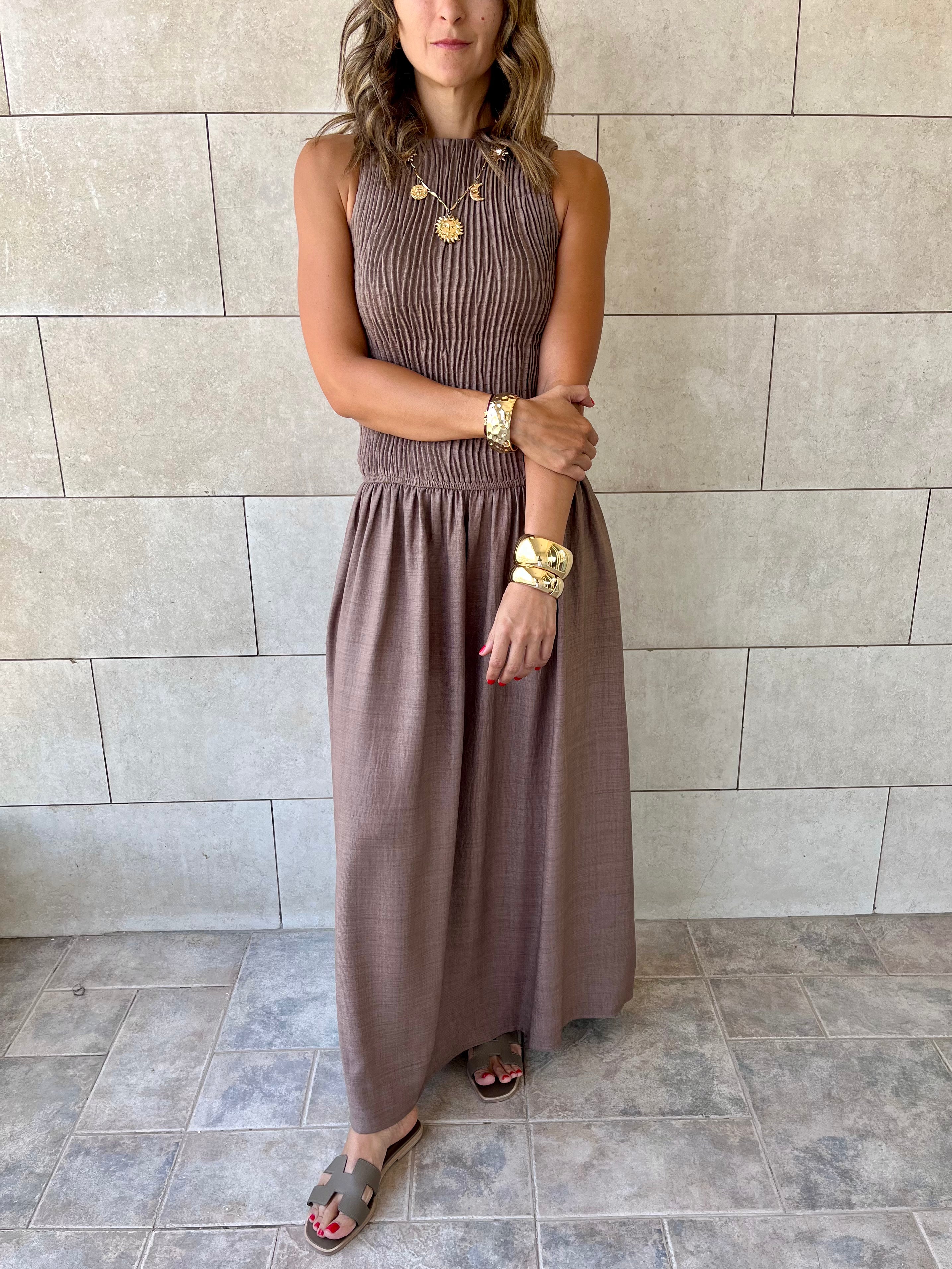 Cafe Crinkle Sleeveless  Dress