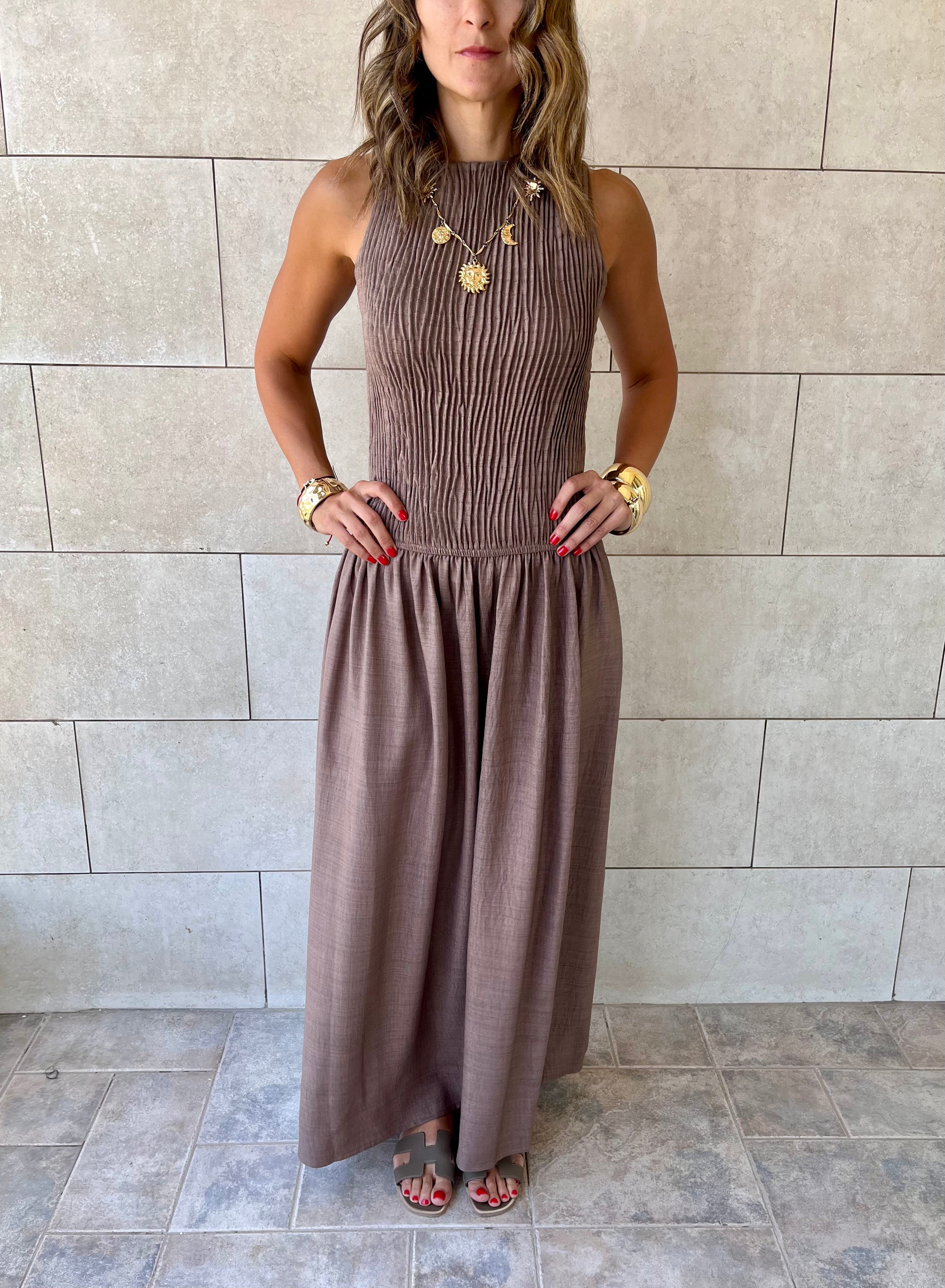 Cafe Crinkle Sleeveless  Dress