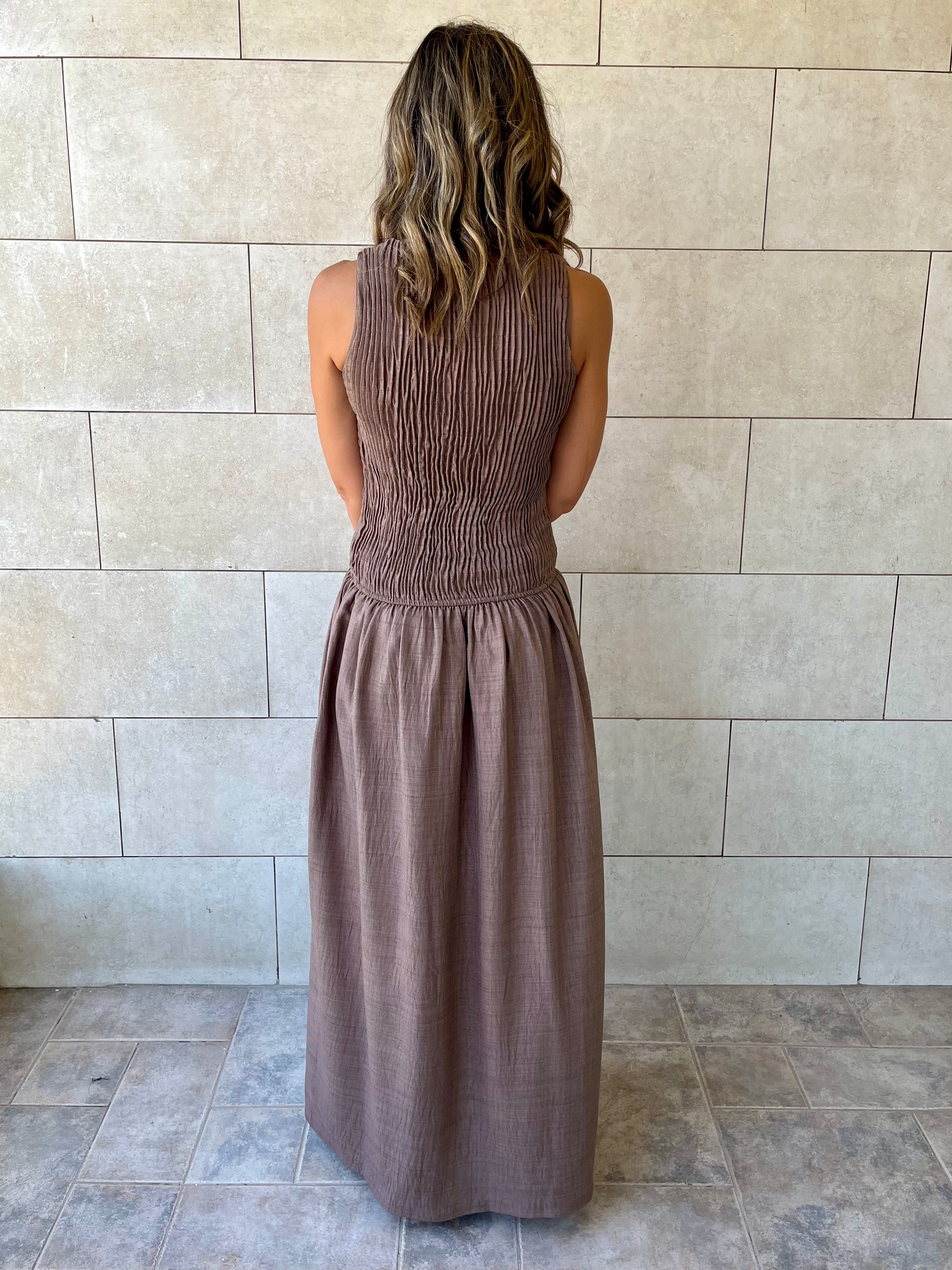 Cafe Crinkle Sleeveless  Dress