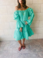 Green Holiday Over Shoulder Midi