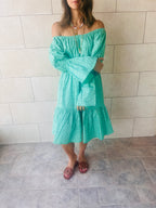 Green Holiday Over Shoulder Midi