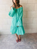 Green Holiday Over Shoulder Midi