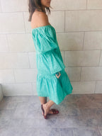 Green Holiday Over Shoulder Midi