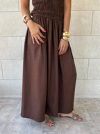 Chocolate Brown Crinkle Sleeveless  Dress