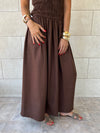 Chocolate Brown Crinkle Sleeveless  Dress
