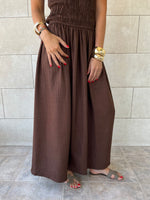 Chocolate Brown Crinkle Sleeveless  Dress