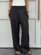 Black Striped Main Office Pants