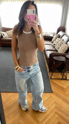 Cafe 101 interknit Colorblock Top