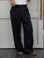 Black Striped Main Office Pants