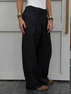 Black Striped Main Office Pants