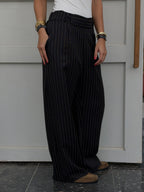 Black Striped Main Office Pants