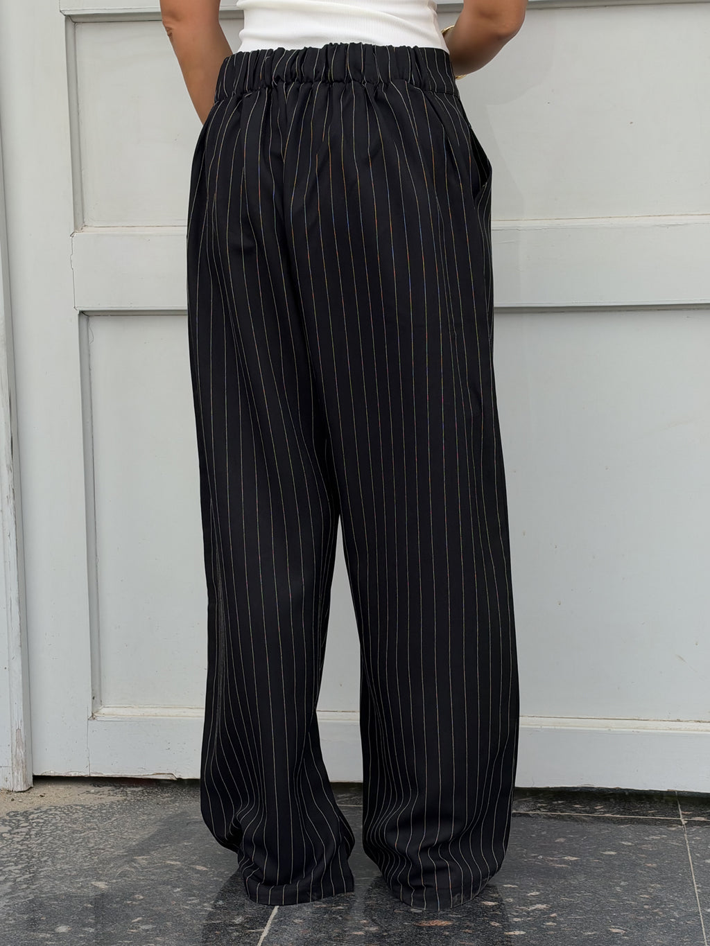 Black Striped Main Office Pants