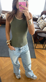 Olive 101 interknit Colorblock Top