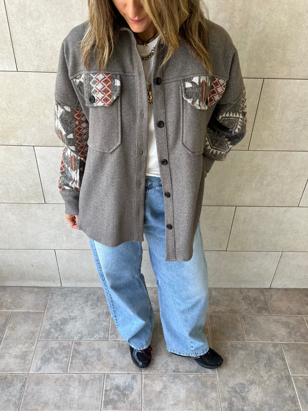 Aztec Pattern Shacket