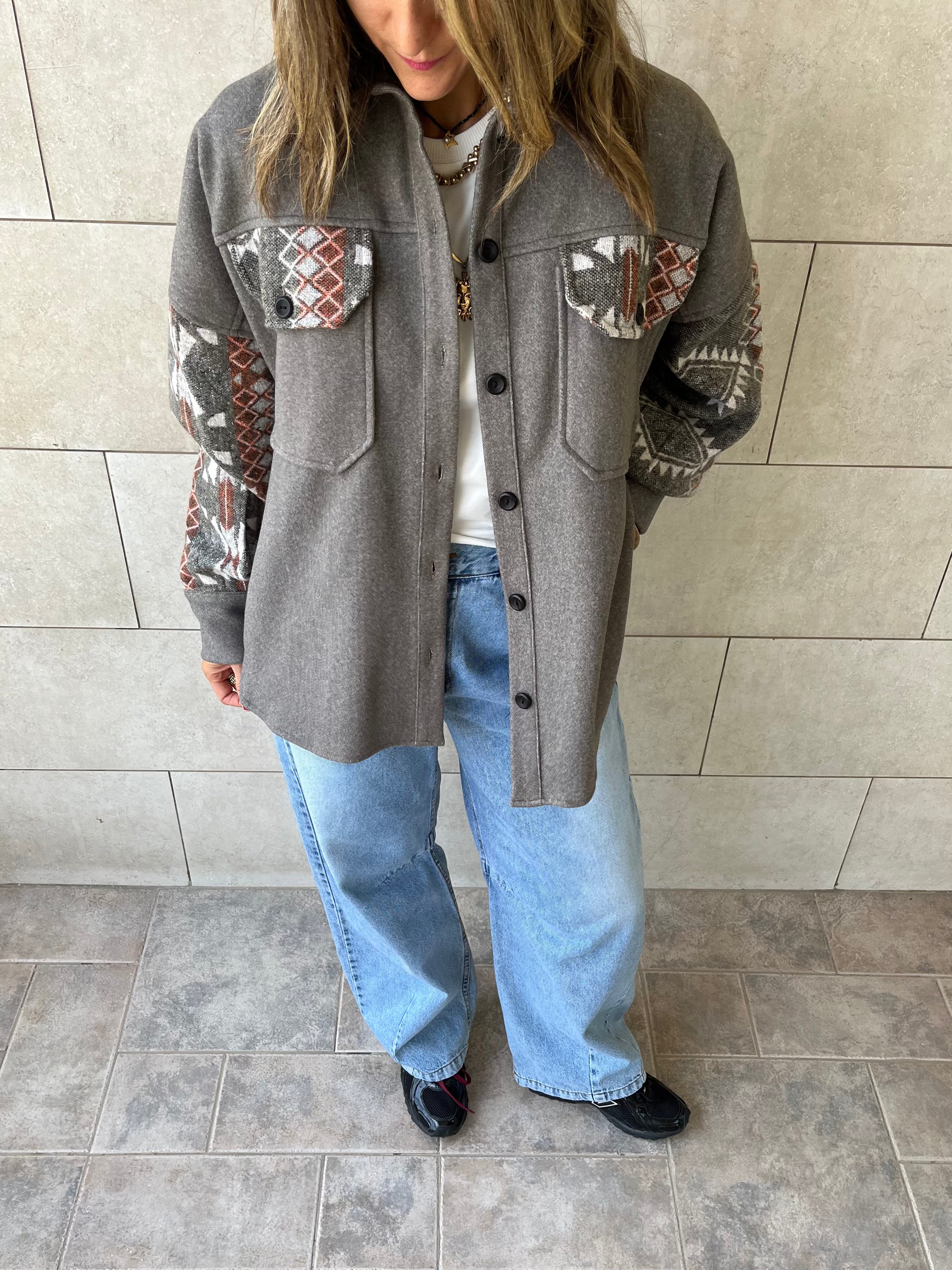 Aztec Pattern Shacket