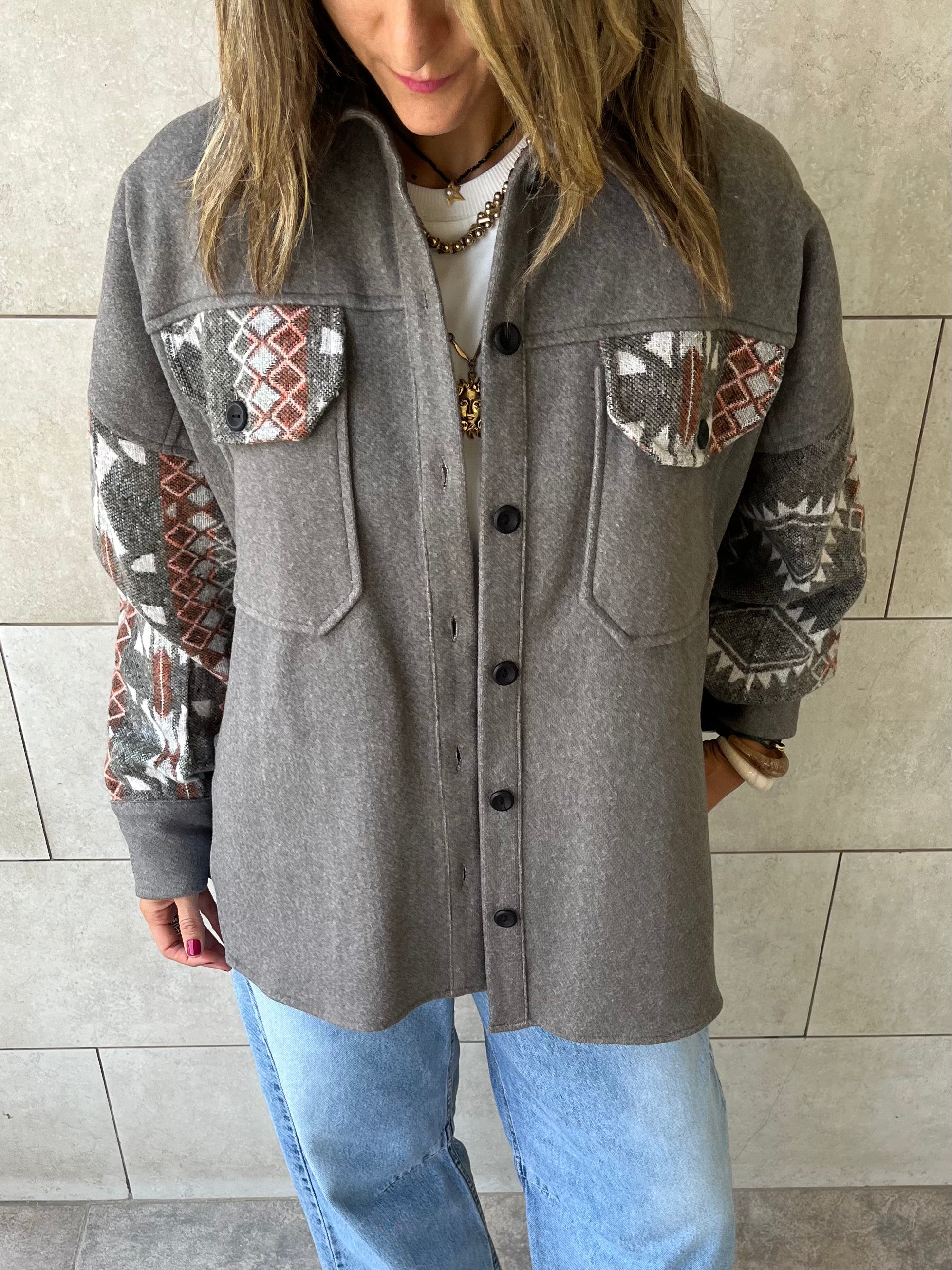 Aztec Pattern Shacket